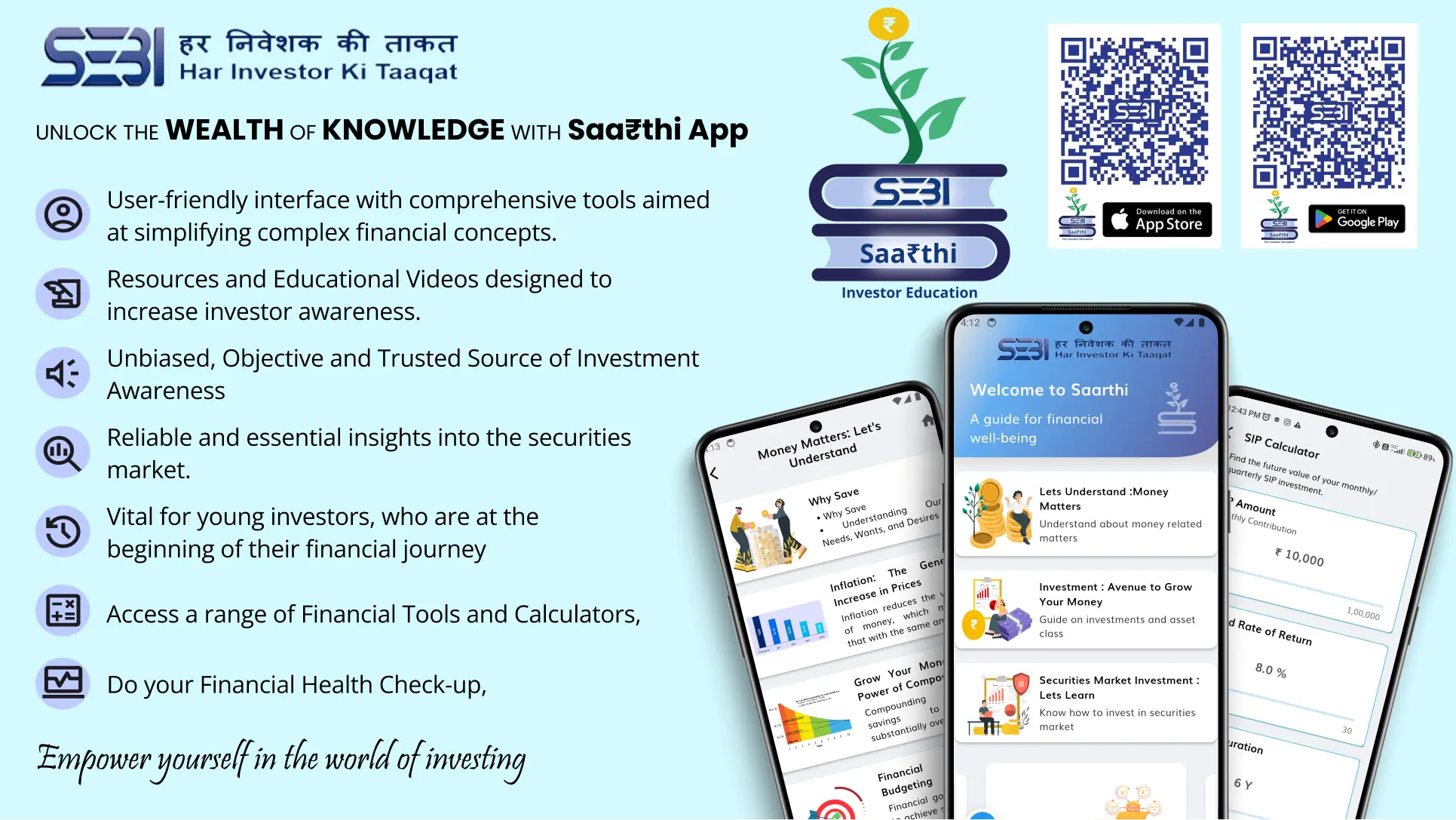 SEBI Saa₹thi App — unlock the wealth of knowledge with the SEBI investor education app